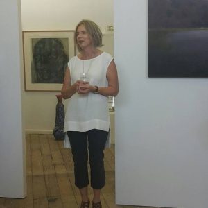 Judy Rauert speaking at the launch of her 'Tower Hill Inspired' exhibition at the Outlaw Gallery