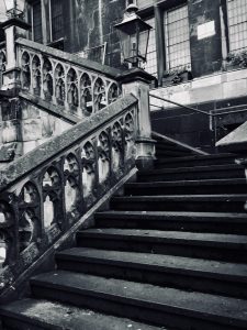 A geometric staircase photo