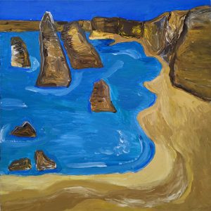 An impressionist painting of the Twelve Apostles by artist Sam Ward.